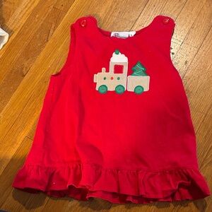 Red Kids Casual Dress with Train Design